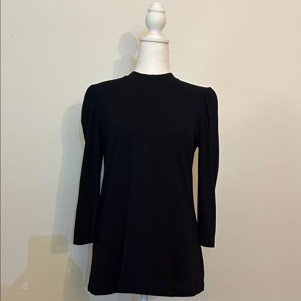 LOGO by Lori Goldstein Black Long Sleeve Top